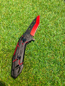 Canivete Tático Semi Automático Preto e Vermelho ZD-310V