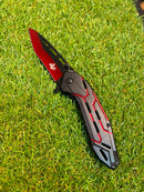 Canivete Tático Semi Automático Preto e Vermelho ZD-310V