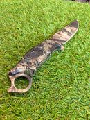 Faca Tática Full Tang Camuflada Bainha de Couro SLK-A175