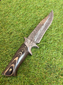 Faca Premium Estilo Damasco com Cabo em Madeira Natural HA-189