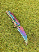 Canivete Rainbow Estilo Damasco com Clip TC-08A