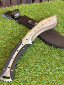 Faca Kukri Tática Serrilhada + bainha couro CJ-170