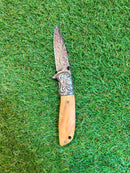Canivete EDC Premium c/ Lâmina no Padrão Damasco OIF-A053