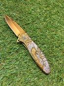 Canivete Dourado Detalhes em Alto Relevo CJ-126