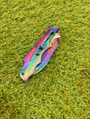 Canivete Rainbow Estilo Damasco com Clip TC-08A