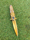 Canivete Cavaleiro Templário Dourado Medieval CJ-156