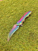 Canivete Rainbow Estilo Damasco com Clip TC-08A
