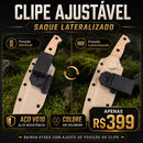 Faca Tática Full Tang + Bainha Kydex com Clip Ajustável – GD-A11 Cáqui