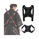 Coldre de Cinto Costas p/ Duas Katanas/Espadas 26x24cm Suporte Tipo Mochila OIF-A169