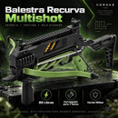 Balestra Recurva Multishot 80 Libras com Carregador para 7 Setas – Verde Militar