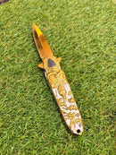 Canivete Cavaleiro Templário Dourado Medieval CJ-156