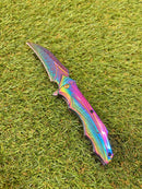 Canivete Rainbow Estilo Damasco com Clip TC-08A