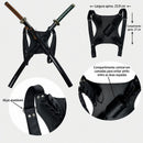 Coldre de Cinto Costas p/ Duas Katanas/Espadas 26x24cm Suporte Tipo Mochila OIF-A169