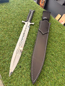 Espada Gládio Adaga de Dois Gumes com Cabo G10 e Bainha Premium de Couro – SLK-YX47