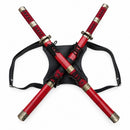 Coldre de Cinto Costas p/ Duas Katanas/Espadas 26x24cm Suporte Tipo Mochila OIF-A169
