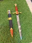 Adaga Templária Medieval Dourada com Bainha ADAGA-C