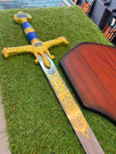 Espada Medieval Rei Salomão Azul em Aço – PFL4914BL