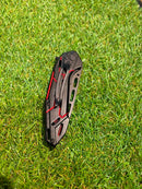 Canivete Tático Semi Automático Preto e Vermelho ZD-310V