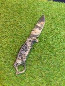 Faca Tática Full Tang Camuflada Bainha de Couro SLK-A175