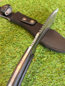 Faca Kukri Tática Serrilhada + bainha couro CJ-170