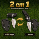 Canivete 2 em 1 Push Dagger Aço D2 com Coldre em Polímero TATICA-SC-B